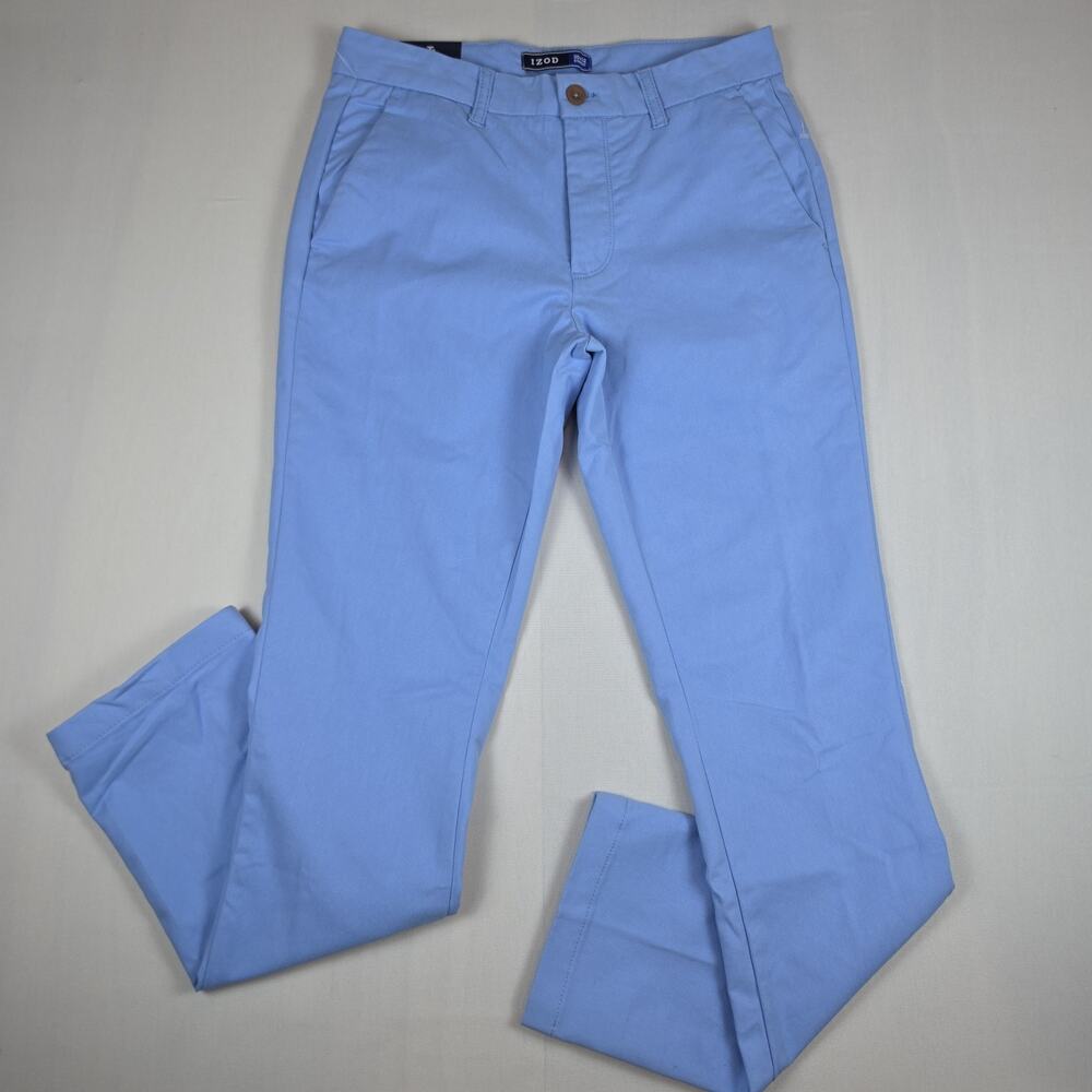 IZOD Men's Performance Stretch Pants 30x32 Blue Straight Fit Sportflex NWT